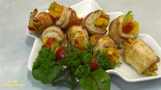 طرز تهیه رولت مرغ و سبزیجات