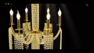 لوستر جدید برنزی کریستالی پارس لوستر فراهانی 6 شاخه