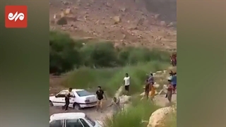 لحظاتی مرگبار از سیل شدید در استهبان