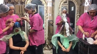 آموزش رنگ مو و مش موی سیمای هانی | کلاس رنگ مو