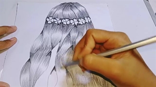 Easy way to draw a girl with beautiful hairstyle | Pencil sketch for beginners | How to draw