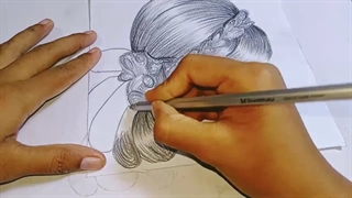 Drawing Tutorial for beginners | Pencil Sketch | How to draw a girl with BEAUTIFUL hair style