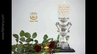 شمعدان های لوکس نقره، ظروف نقره و کریستال، شمعدان سلطنتی نقره، نقره ریحانی