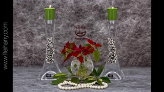 شمعدان های لوکس نقره، ظروف نقره و کریستال، شمعدان سلطنتی نقره، نقره ریحانی