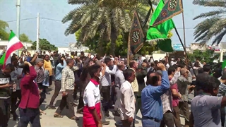 راهپیمایی مردم قشم علیه اقدامات اغتشاش گران و آشوب طلبان