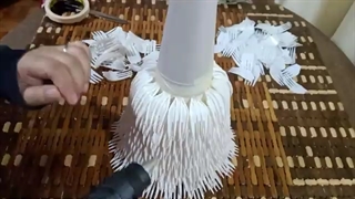 ساخت درخت کریسمس با چنگال یکبارمصرف