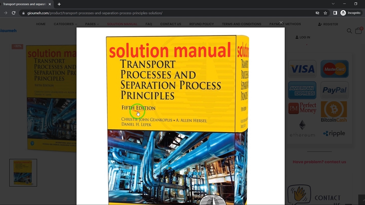 5th Edition Transport Processes and Separation Process Principles 