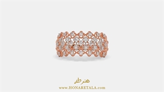 انگشتر طلا زنانه نگین دار درشت گلد رز مدل فلاور