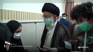دیدار آرتین از مجروحین حادثه تروریستی شاهچراغ و خانواده دانش‌آموز شهید گویینی با رهبر انقلاب