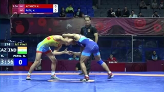 1/2 FS - 51 kg: N. AITANOV (KAZ) v. N. PATIL (IND)
