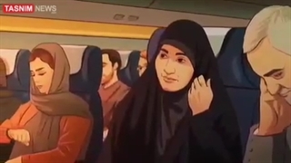 برخورد حاج قاسم با خانمی که در هواپیما فقط غر میزد