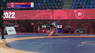1/2 FS - 44 kg: A. MEHRALIZADEH (IRI) v. I. NOZAKI (JPN)