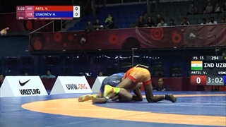 1/2 FS - 55 kg: V. PATIL (IND) v. H. USMONOV (UZB)