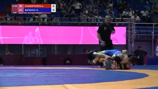 1/4 FS - 55 kg: A. SHAMSIPOURHA (IRI) v. O. BATKHUU (MGL)