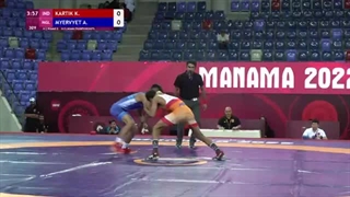 Round 3 FS - 48 kg: K. KARTIK (IND) v. A. MYERVYET (MGL)