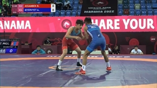 Round 2 FS - 48 kg: B. ASSAMBEK (KAZ) v. A. MYERVYET (MGL)