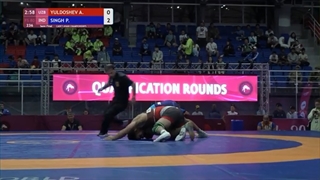 1/2 FS - 80 kg: A. YULDOSHEV (UZB) v. P. SINGH (IND)