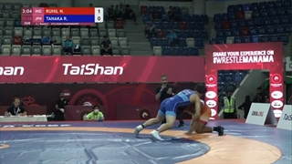 Round 2 FS - 68 kg: N. RUHIL (IND) v. R. TANAKA (JPN)