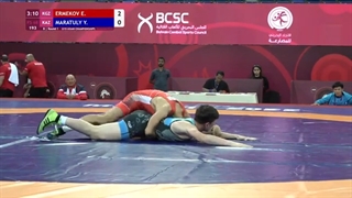 Round 1 FS - 68 kg: E. ERMEKOV (KGZ) v. Y. MARATULY (KAZ)