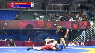 Round 2 GR - 45 kg: P. AHMADI BALOO (IRI) v. U. HAN (KOR)
