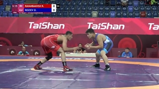 Round 1 FS - 85 kg: R. RAVANBAKHSH (IRI) v. O. ROZIEV (KGZ)