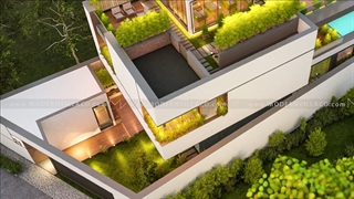 طراحی روف گاردن و محوطه ویلای دوبلکس در شهر زیبای قائم شهر