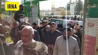 فیلم تشییع و تدفین بسیجی طرح امنیت شهید محمدامین کده‌ای در زاهدان