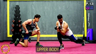 تمرین عضلات بالا تنه در خانه با دمبل ( ورزش در منزل ) چالش شماره سیزده