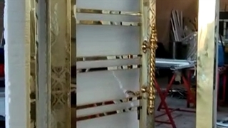 درب لابی مدرن استیل طلایی