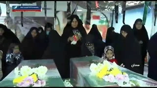 وداع با ۶ شهید گمنام دفاع مقدس در سمنان ایام فاطمیه ۱۴۰۱