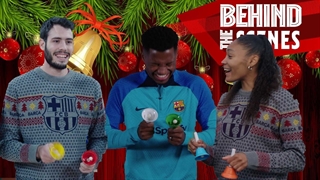 پشت صحنه چالش اجرای آهنگ جینگل بلز توسط بازیکنان بارسلونا