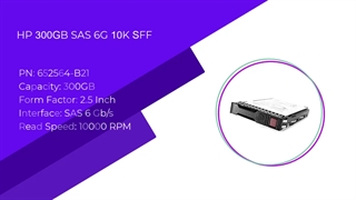 هارد سرور اچ پی HP 300GB SAS 6G 10K SFF ENT SC با پارت نامبر 652564-B21