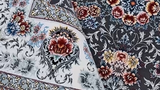 فرش 700 شانه ارزان قیمت - طرح سپنتا رنگ دودی با تراکم 2100