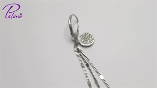 نیم ست نقره دایره آبشاری کد H2102 با روکش طلای سفید