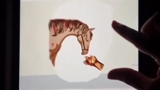 خانم صفیه التلاق هنرمندشیعه کویتی تمام صحنه های عاشورا را در داخل یک قاب به نقاشی کشیده است