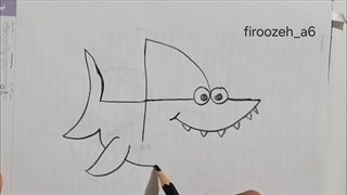 آموزش نقاشی کوسه